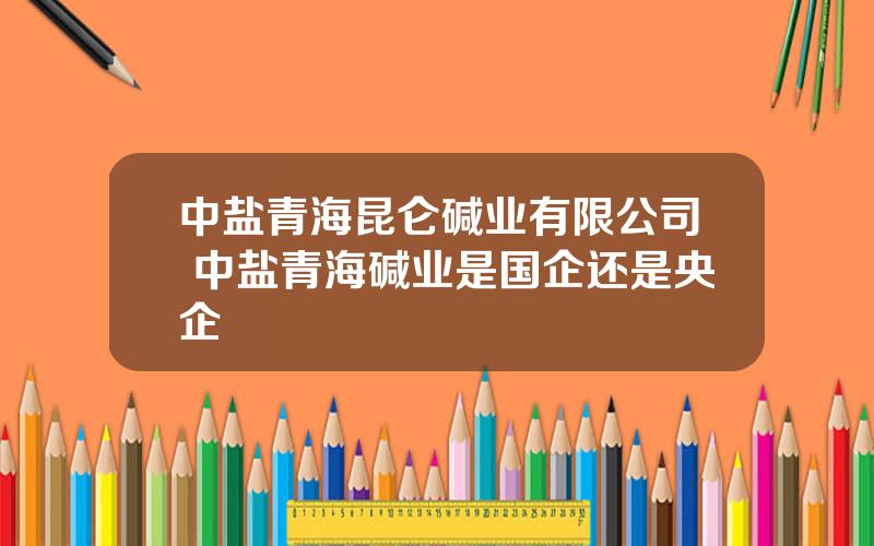 中盐青海昆仑碱业有限公司 中盐青海碱业是国企还是央企